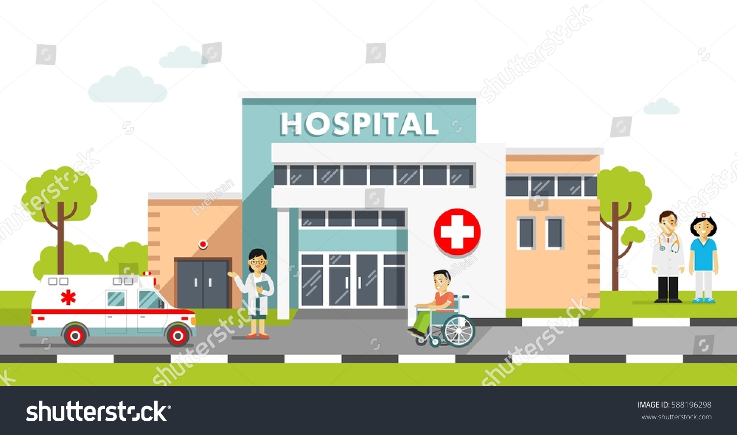 stock-vector-medical-concept-with-hospital-building-and-doctor-in-flat-style-panoramic-background-with-hospital-588196298